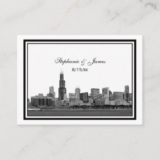 Chicago Skyline Etched Gerahmte Escort Cards #2 Platzkarte