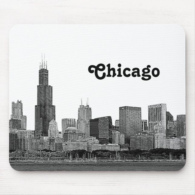 Chicago Skyline Etched Mousepad (Vorne)