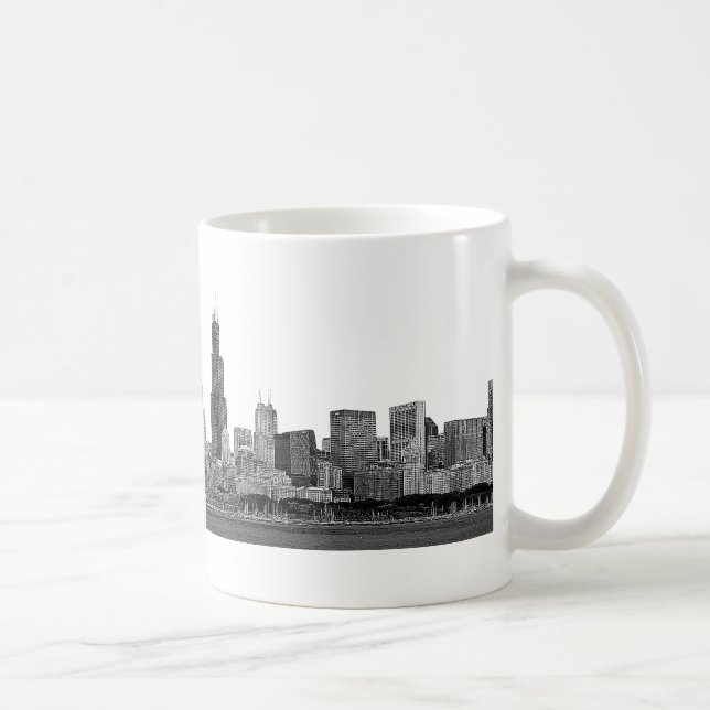Chicago Skyline Etched Tasse (Rechts)