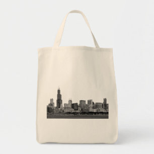 Chicago Skyline Etched Tragetasche
