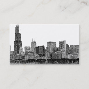 Chicago Skyline Etched Visitenkarte