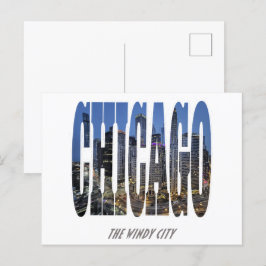 Chicago Skyline Feiertagspostkarte
