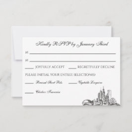 Chicago Skyline Flat Dankeschön Karte