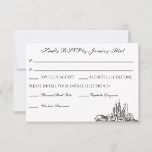 Chicago Skyline Flat Dankeschön Karte