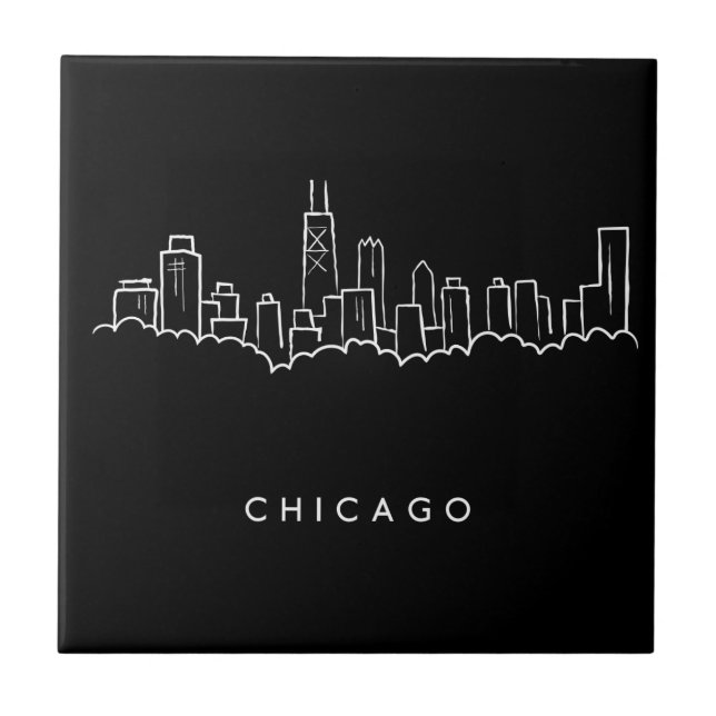 Chicago-Skyline Fliese (Vorderseite)