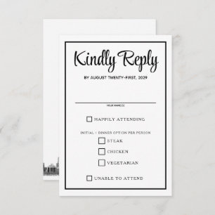 Chicago Skyline Food Choices RSVP Karte