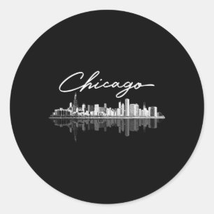 Chicago Skyline für Runder Aufkleber