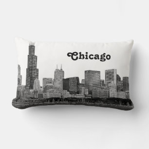 Chicago Skyline geätzt Lendenkissen
