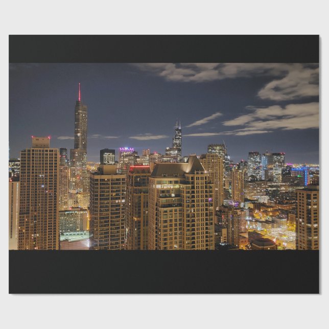 Chicago Skyline Geschenkpapier (Flach)