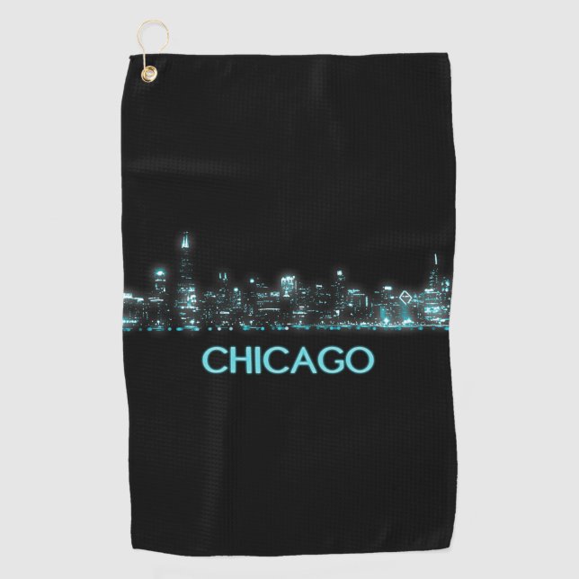 Chicago Skyline Golfhandtuch (Vorderseite)