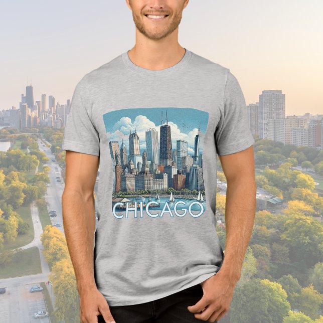 CHICAGO Skyline Graphic T - Shirt (Von Creator hochgeladen)