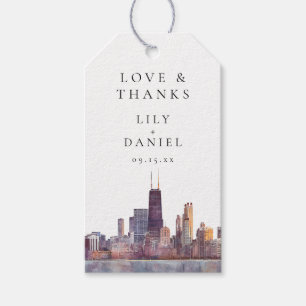 Chicago Skyline Hochzeit Danke Geschenkanhänger