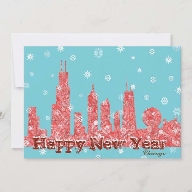 Chicago Skyline Holiday card Feiertagskarte (Vorderseite)