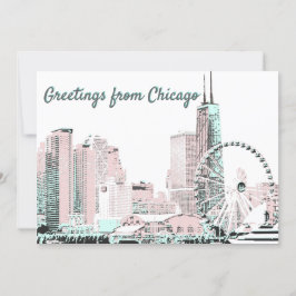 Chicago skyline Holiday stilvolle Postkarte