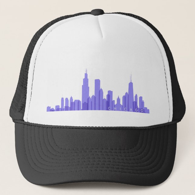 Chicago-Skyline-Hut Truckerkappe (Vorderseite)