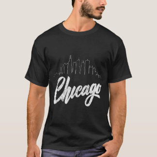 Chicago Skyline Illinois Il Pride Prairie State Va T-Shirt