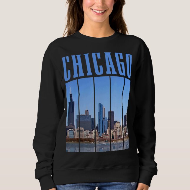 Chicago Skyline Illinois Vintag Pride Chicago Sweatshirt (Vorderseite)