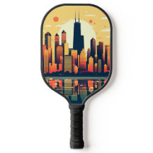 Chicago Skyline Illustration in Orange