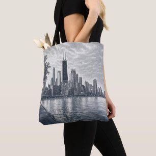 Chicago-Skyline in pointillistischer Kunst