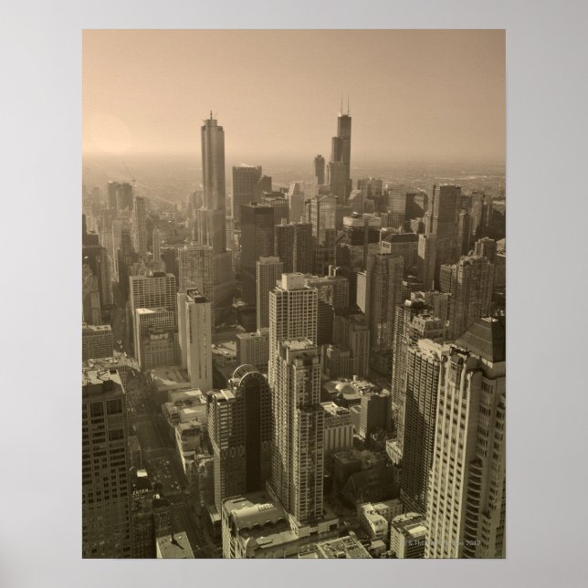 Chicago Skyline, John Hancock Center Skydeck Poster (Vorne)