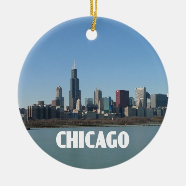Chicago Skyline Keramik Ornament (Vorne)