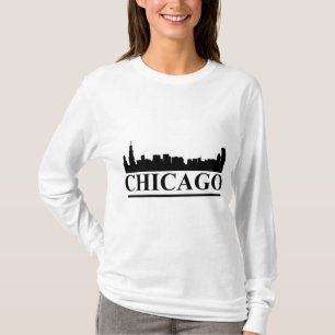 Chicago Skyline Ladys Long Sleeve T - Shirt