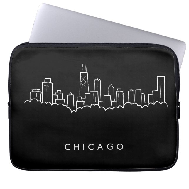 Chicago-Skyline Laptopschutzhülle (Vorderseite)