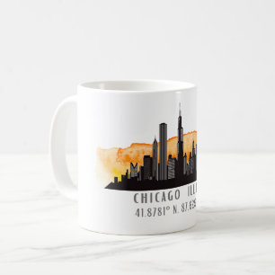 Chicago Skyline Latitude & Longitude Kaffeetasse
