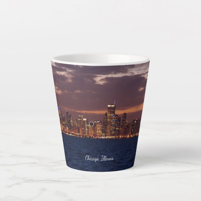 Chicago Skyline Latte Tasse (Vorderseite)