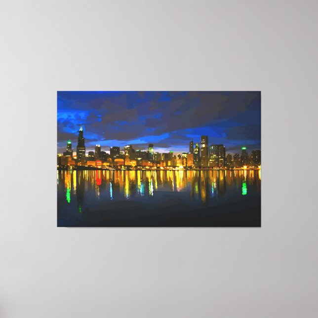 Chicago Skyline Leinwanddruck (Vorderseite)