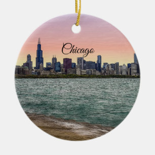 Chicago Skyline Malerisches Ornament Souvenir