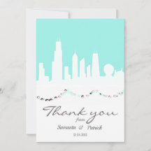 Chicago Skyline Minze und vintage rosa