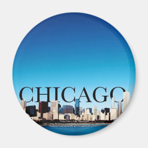 Chicago-Skyline mit CHICAGO im Himmel Magnet