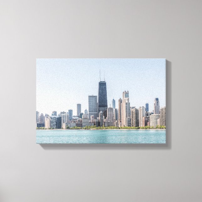 Chicago Skyline mit Lake Michigan Leinwanddruck (Vorderseite)
