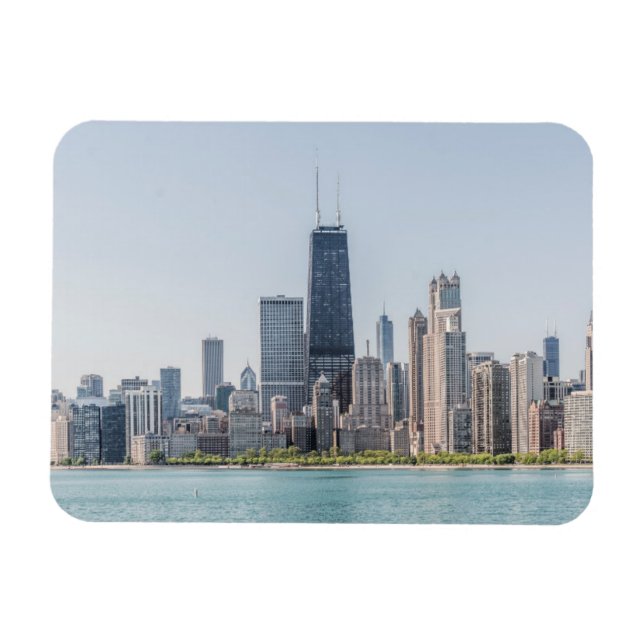 Chicago Skyline mit Lake Michigan Magnet (Horizontal)