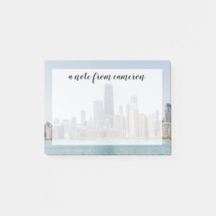 Chicago Skyline mit Lake Michigan Post-it Klebezettel