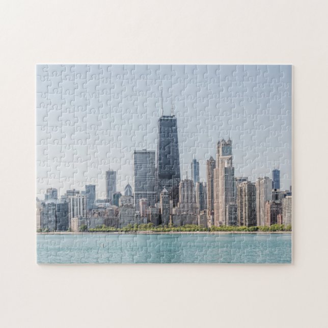 Chicago Skyline mit Lake Michigan Puzzle (Horizontal)