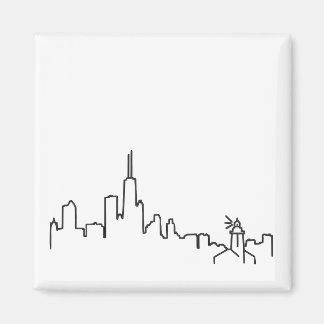 Chicago-Skyline mit Leuchtturm-kleinem Magneten - Magnet