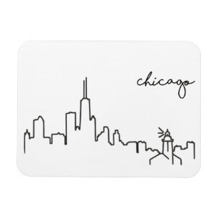 Chicago Skyline mit Lighthouse Magnet