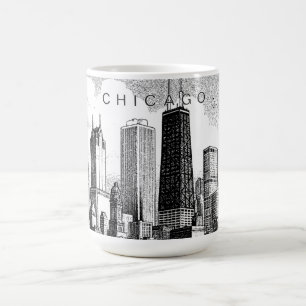 Chicago-Skyline Moderne schwarze Tasse