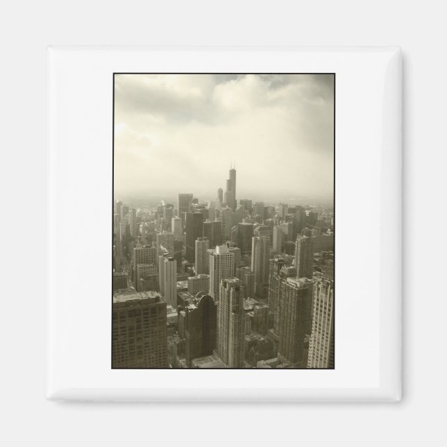 Chicago Skyline Mono Magnet (Vorne)