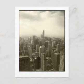 Chicago-Skyline mono Postkarte