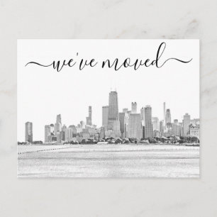 Chicago Skyline Moving Ankündigung Postkarte