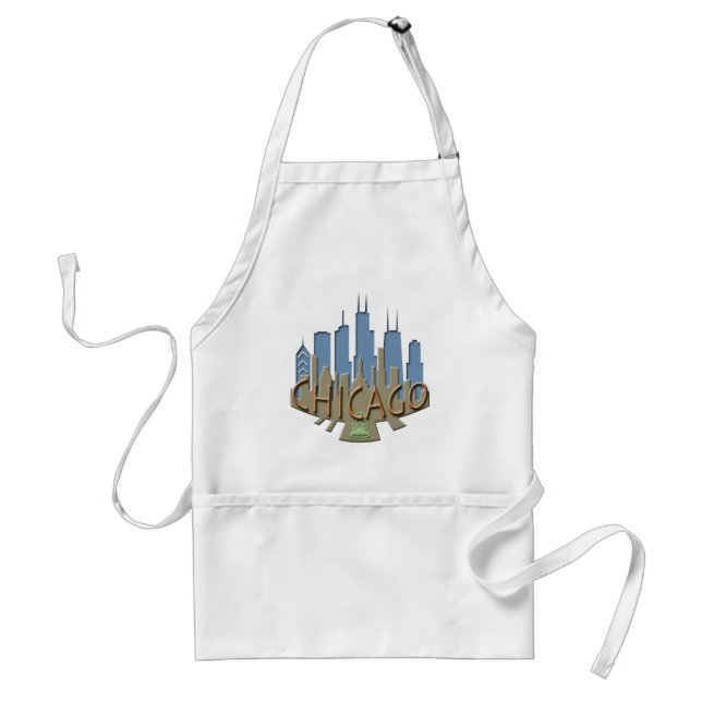 Chicago-Skyline newwave beachy Schürze (Vorne)