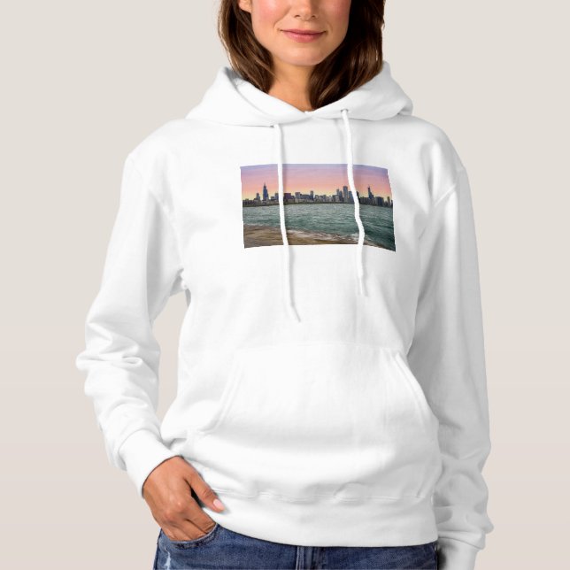 Chicago Skyline Painterly Hoodie (Vorderseite)