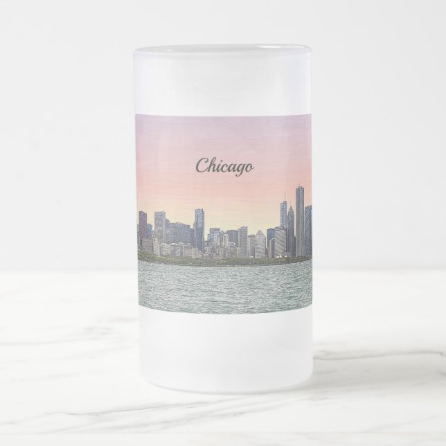 Chicago Skyline Painterly Mattierte Tasse (Mittel)