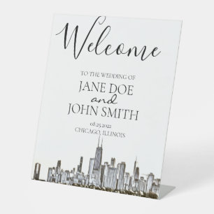 Chicago Skyline Pedastal Sign Sockelschild