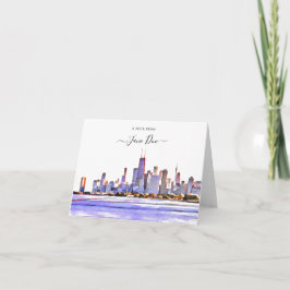 Chicago Skyline Personalisierte Note Card Dankeskarte