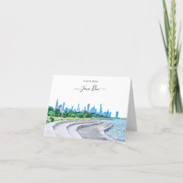 Chicago Skyline Personalisierte Note Card Dankeskarte