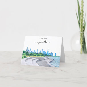 Chicago Skyline Personalisierte Note Card Dankeskarte